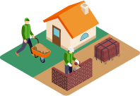 お庭のリフォーム工事のイラスト