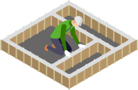 造成・土留め・境界ブロック工事のイラスト