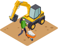 整地・砂利敷きのイラスト