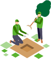 植栽工事のイラスト