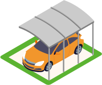 単体のカーポートのイラスト