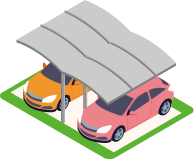 合掌のカーポートのイラスト