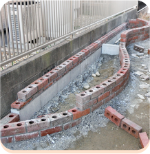 レンガ工事のイラスト