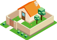 クローズド外構のイラスト